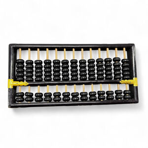 Vintage Lotus Flower Abacus – Black & Gold Wooden Calculator